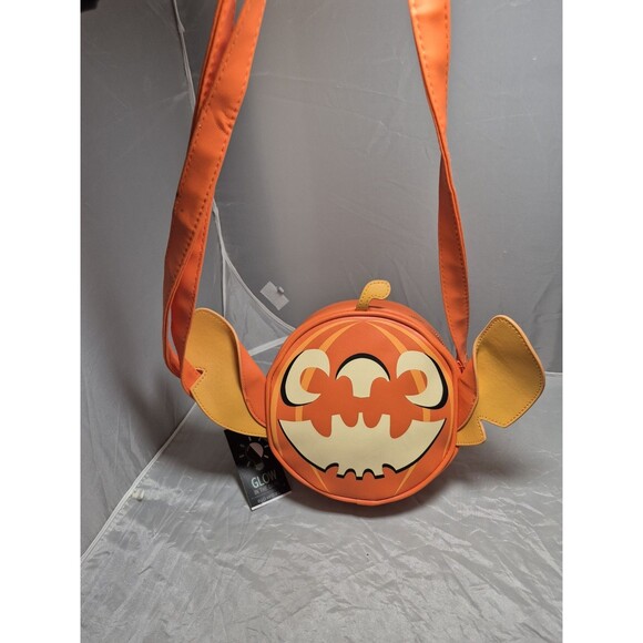 Stitch Disney Bioworld Halloween Jack O Lantern Crossbody Purse NWT Pumpkin - Picture 1 of 8